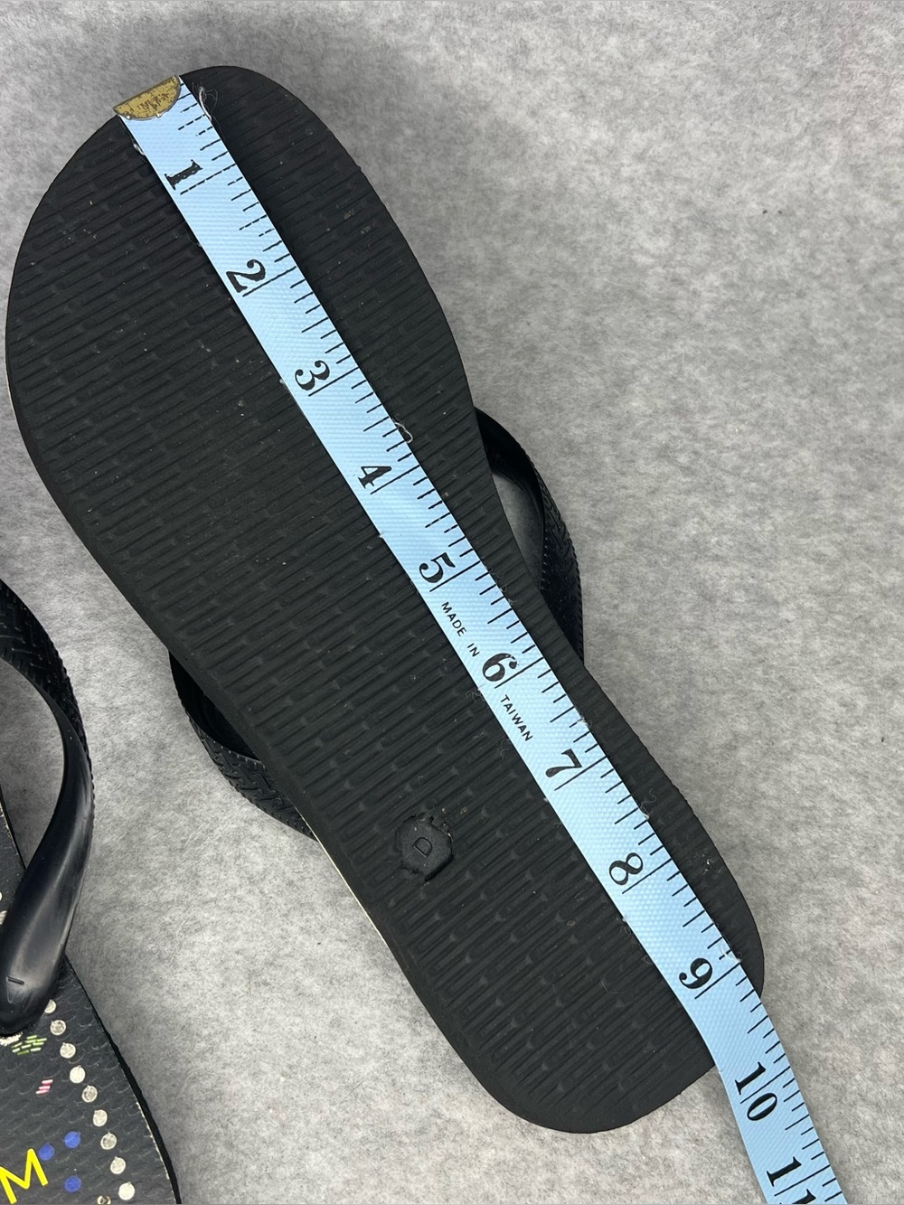 Farm Rio Black Multi Sandal in Black Havaianas Thong Flip Flops Women’s Size 7/8 - Picture 15 of 16